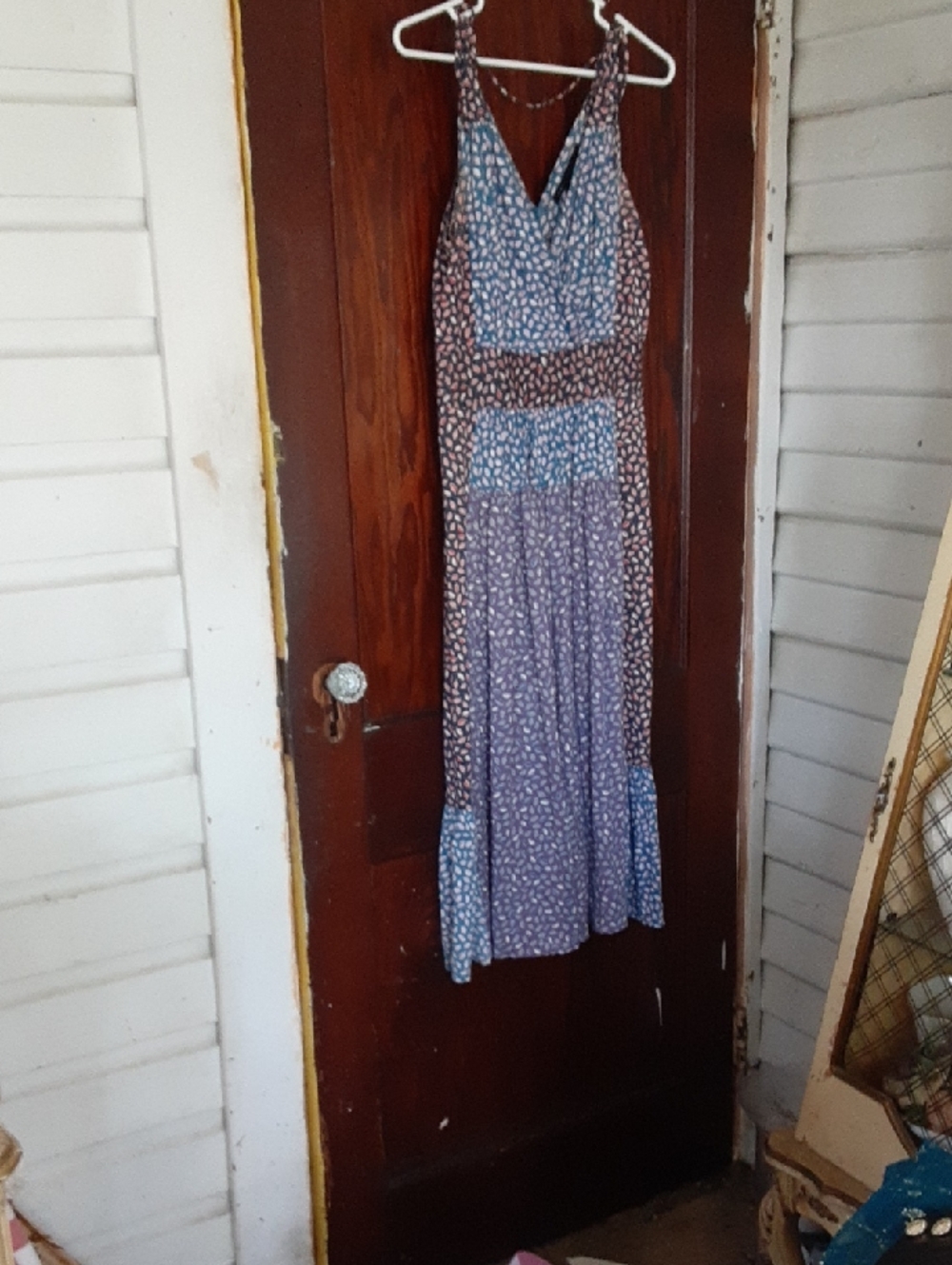 Marc By Marc Jacobs Blue and Purple Patterned Maxi Dress